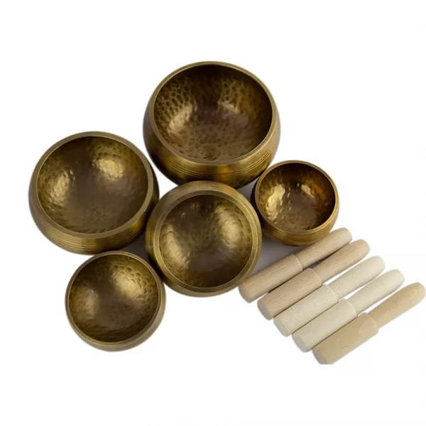 Tibetan Singing Bowl Set of 5 Meditation Sound Bowl - Image 3